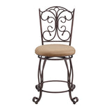 Gathered Back Bronze 31in Bar Stool