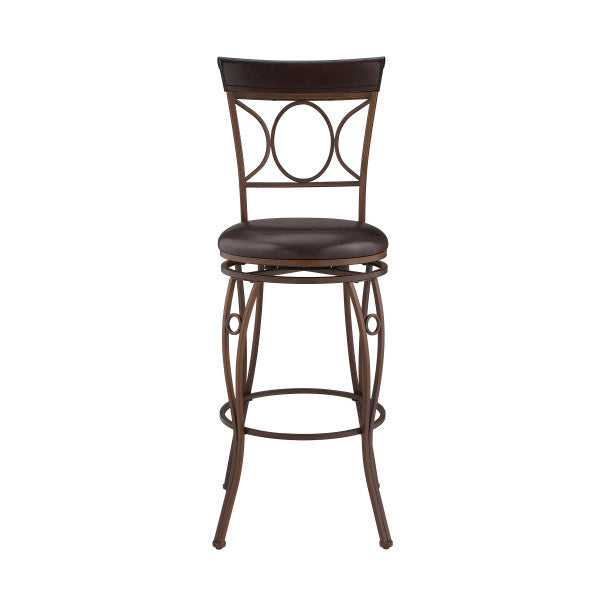 Circles Brown Back Metal Stool