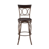 Circles Brown Back Metal Stool