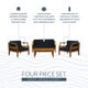 Corolla Navy 4PC Chat Set