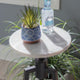 Aurora White Marble Black Adjustable Drink Table
