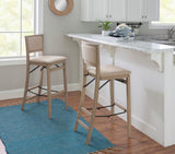 Keira Gray wash Padded Back Folding Bar Stool