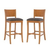 Reese Brown Bar Stools Upholstered Seat (Set of 2)