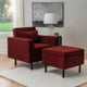 Welby Berry Velvet Chair and Ottoman Set