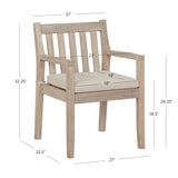 Svana Natural Armed Outdoor Dining Chair (Set of 2)