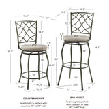 Karla Pewter Adjustable Leg Stools (Set of 3)