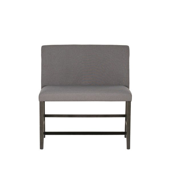 Seneca Gray Upholstered Counter Bench With Back