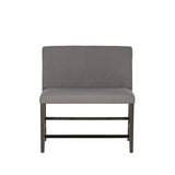 Seneca Gray Upholstered Counter Bench With Back