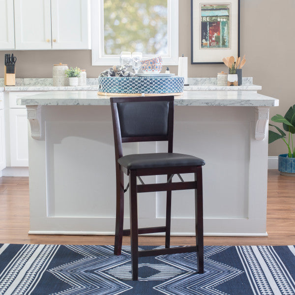 Keira Gray wash Padded Back Folding Bar Stool
