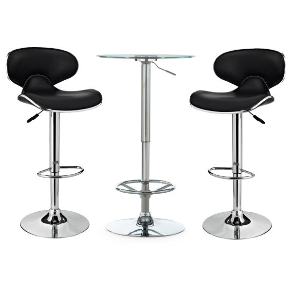 Beldon Black 3PC Faux Leather Faux Leatherb Set