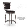 Townsend Dark Brown Adjustable Stool (Set of 3)