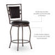Townsend Dark Brown Adjustable Stool (Set of 3)