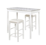 Lance Tavern Set Black With Faux Marble Top