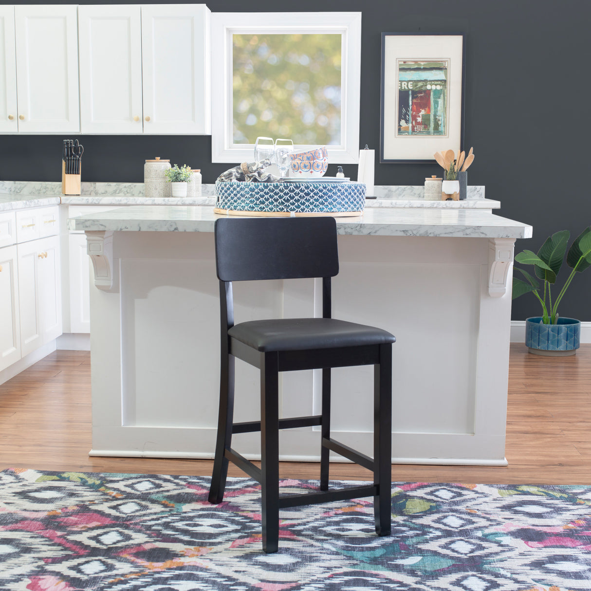 Torino Black Contemporary Stool