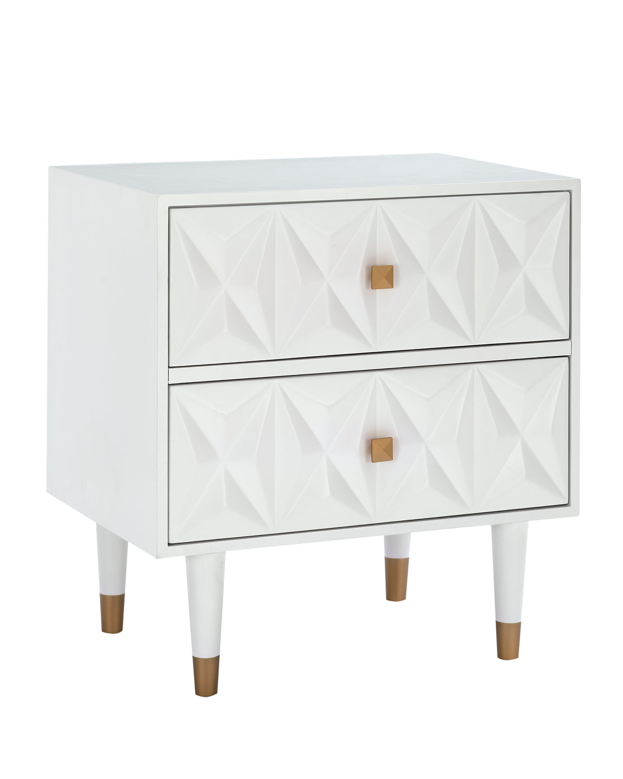 Geo 2-Drawer Texture Nightstand