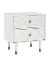 Geo 2-Drawer Texture Nightstand