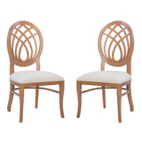 Oakley Brown Dining Chair with Upholstered Seat (Set of 2)