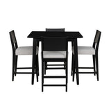 Cosgrove Black Upholstered 5PC Counter Set