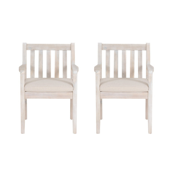 Svana Natural Armed Outdoor Dining Chair (Set of 2)