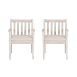 Svana Natural Armed Outdoor Dining Chair (Set of 2)