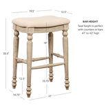 Marino Antique Backless Bar or Counter Stool