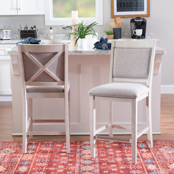 Mckoy White Counter Stools (Set of 2)