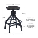 Haywood Adjustable Height Backless Stools (Set of 2)