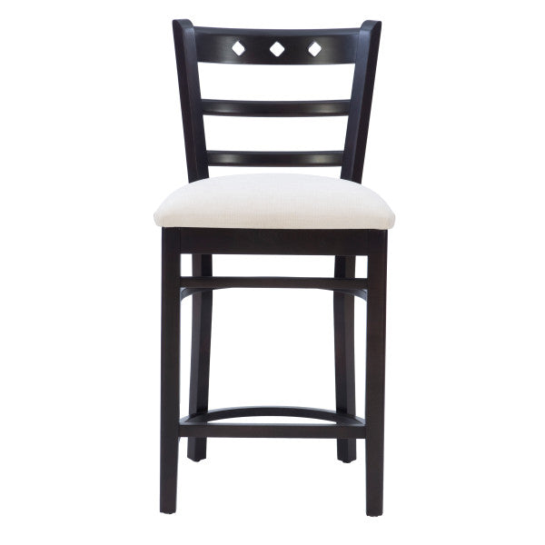 Dotty Dark Brown Counter Stools with Upholstered Seat (Set of 2)