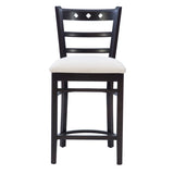 Dotty Dark Brown Counter Stools with Upholstered Seat (Set of 2)