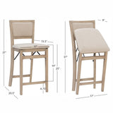 Keira Gray wash Padded Back Folding Bar Stool