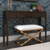 Campaign Cream Boucle Gold Sphere Stool