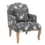 Kenna Gray Embroidered Floral Armchair