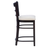 Dotty Dark Brown Counter Stools with Upholstered Seat (Set of 2)