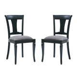 Roma Black Chair Upholstered Seat (Set oe 2)