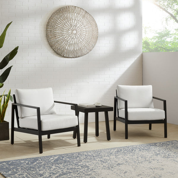 Alora Aluminum Outdoor 3PC Chat Set