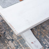 Banks White 6 Piece Table Bench 4 Chair