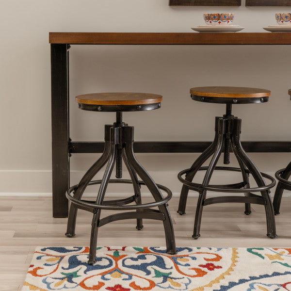 Haywood Adjustable Height Backless Stools (Set of 2)