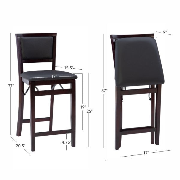 Keira Gray wash Padded Back Folding Bar Stool