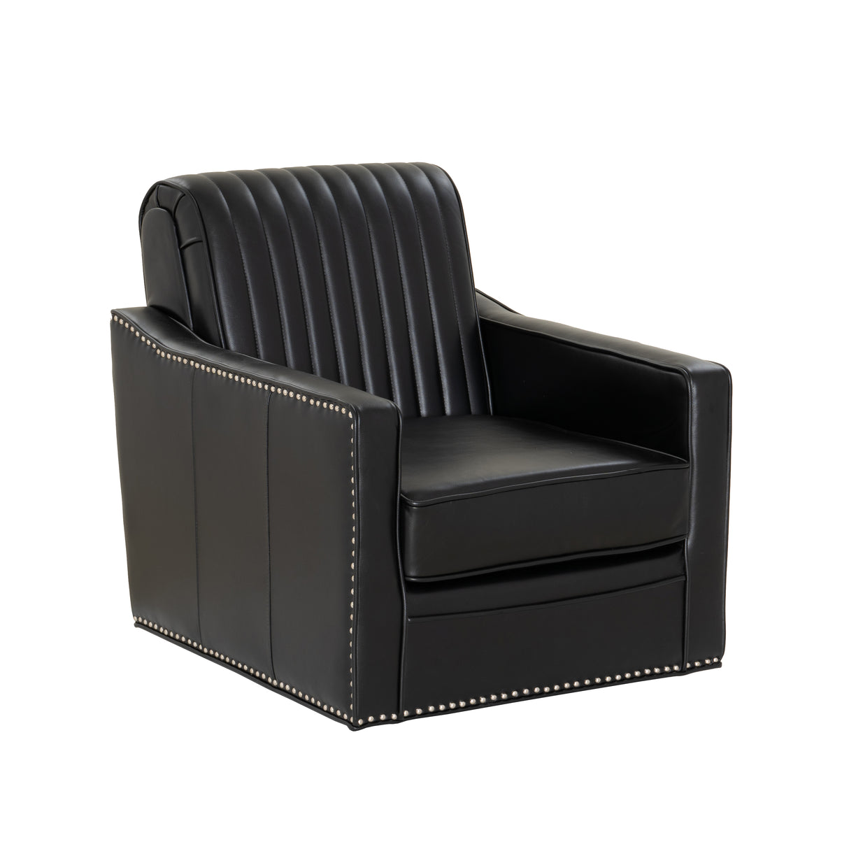 Carter Swivel Faux Leather Accent Chair