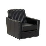 Carter Swivel Faux Leather Accent Chair
