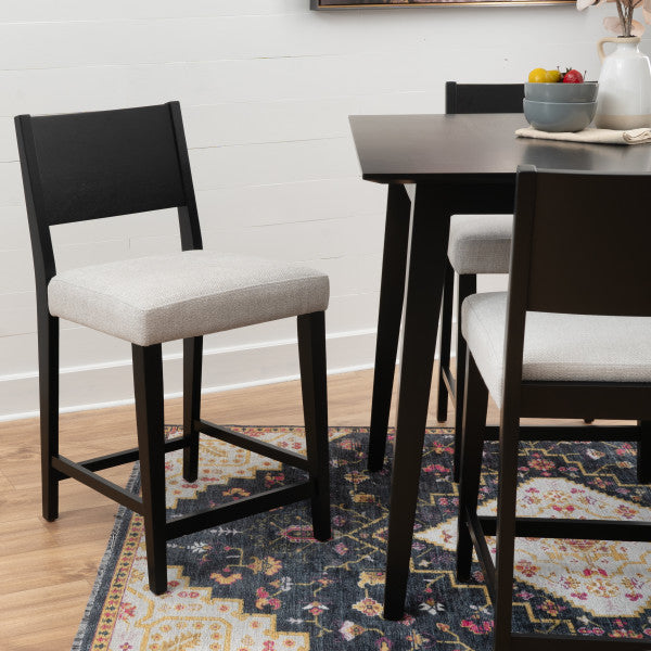 Cosgrove Black Upholstered 5PC Counter Set