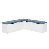 Nancy White Blue Backless Upholstered Nook