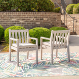 Svana Natural Armed Outdoor Dining Chair (Set of 2)