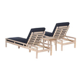 Svana Blue 3PC Chaise Lounge Set