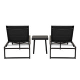 Alora Aluminum 3PC Chaise Lounge and Table Set