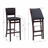 Keira Gray wash Padded Back Folding Bar Stool
