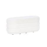 Lisa White Sherpa Oblong Ottoman