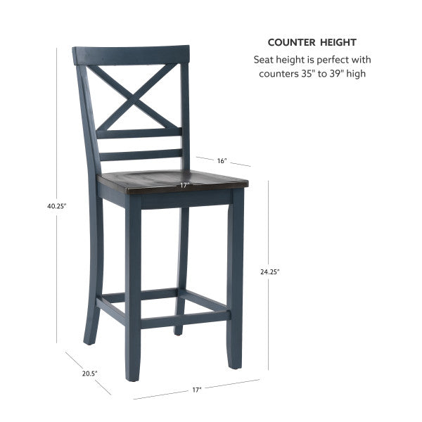 Laurel Blue Counter Stools (Set of 2)