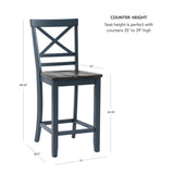 Laurel Blue Counter Stools (Set of 2)