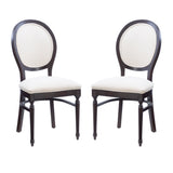 Babylon Brown Side Chair with Upholstered Seat (Set of 2)